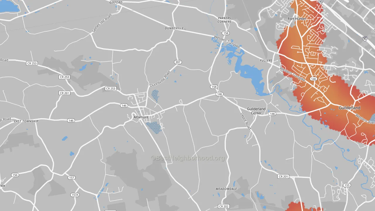 Transit Grade map of Altamont, NY