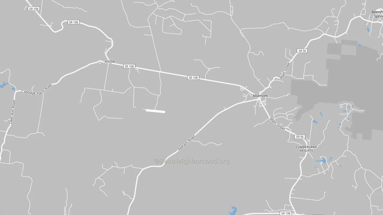 Transit Grade map of Altamont, TN