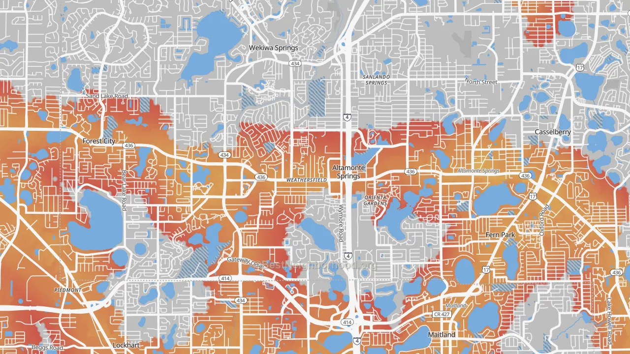Transit Grade map of Altamonte Springs, FL