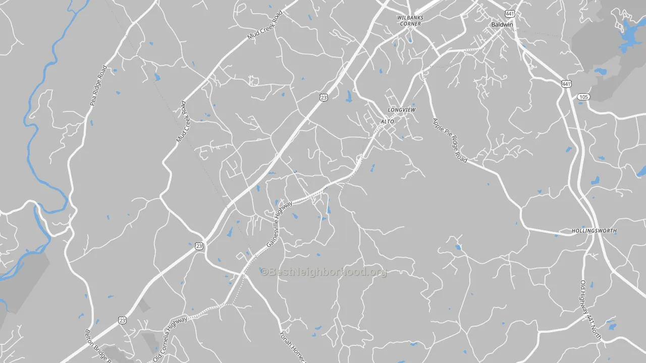 Transit Grade map of Alto, GA