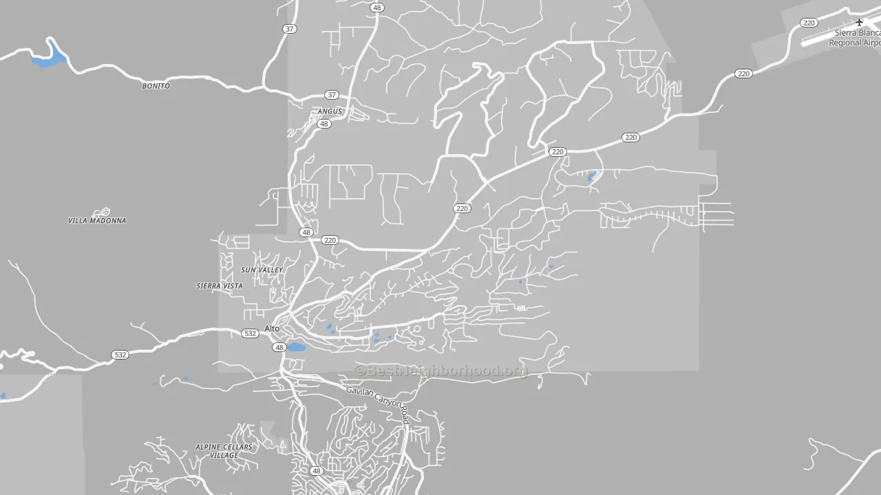 Transit Grade map of Alto, NM