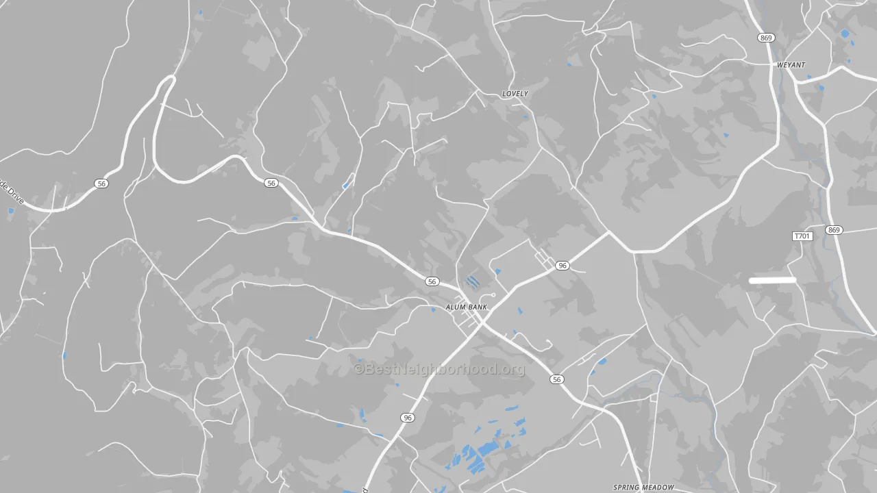 Transit Grade map of Alum Bank, PA