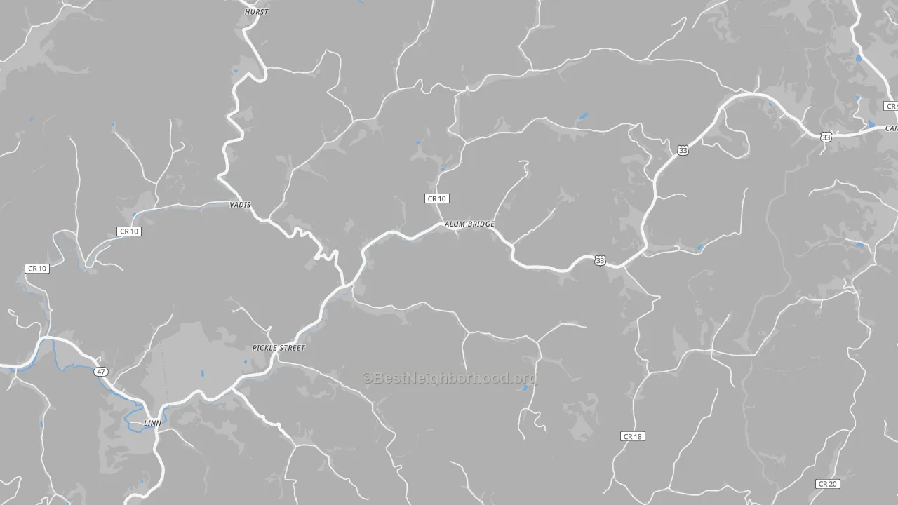 Transit Grade map of Alum Bridge, WV