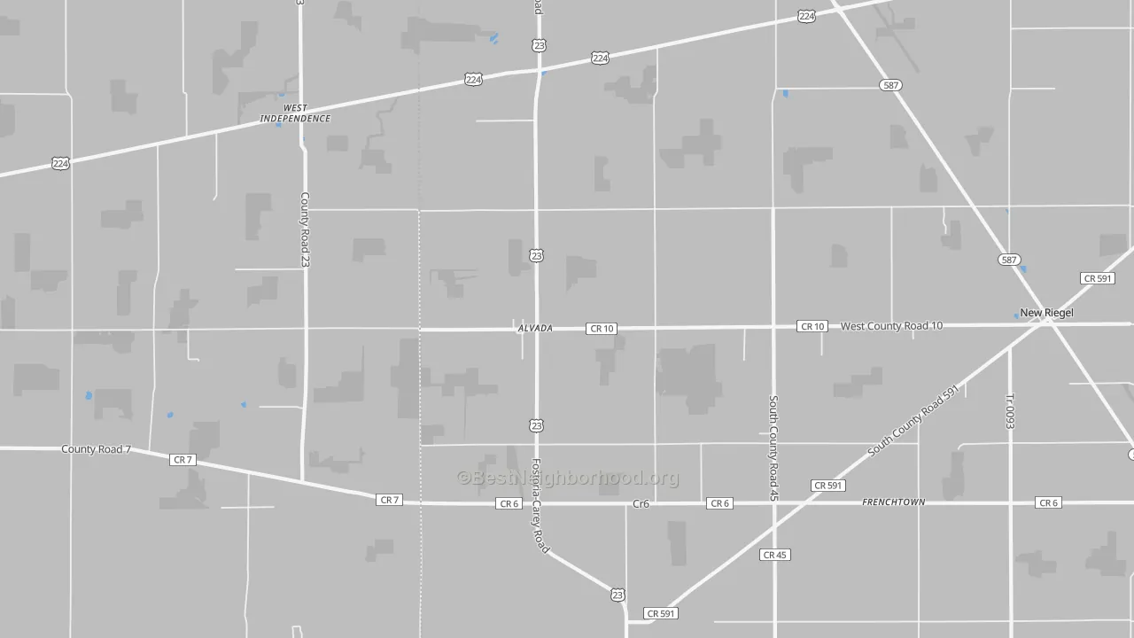 Transit Grade map of Alvada, OH