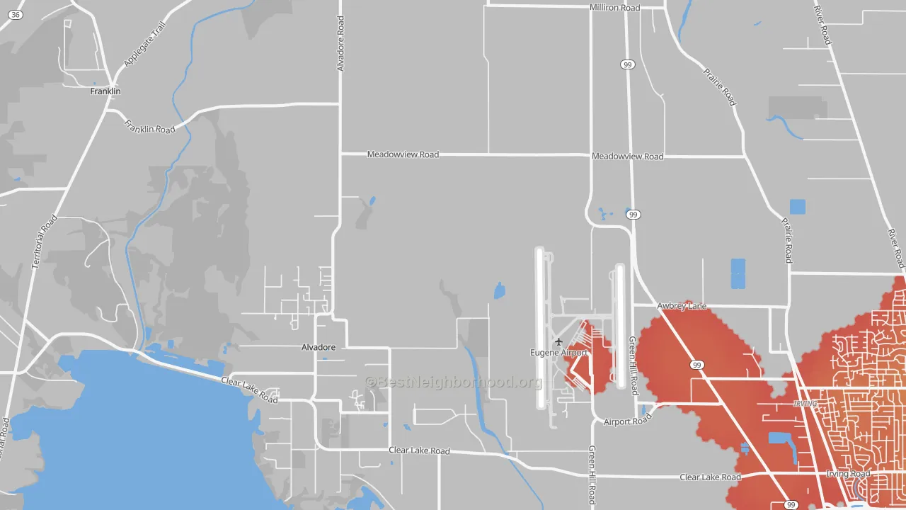 Transit Grade map of Alvadore, OR