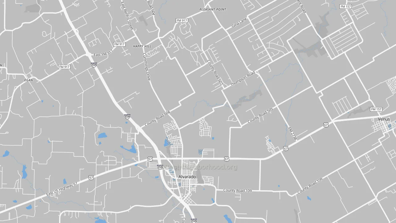 Transit Grade map of Alvarado, TX