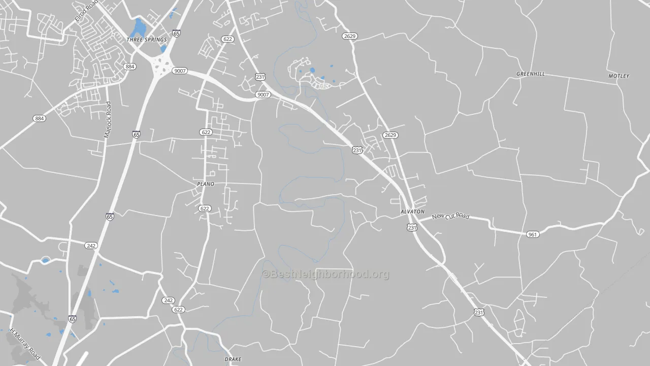 Transit Grade map of Alvaton, KY