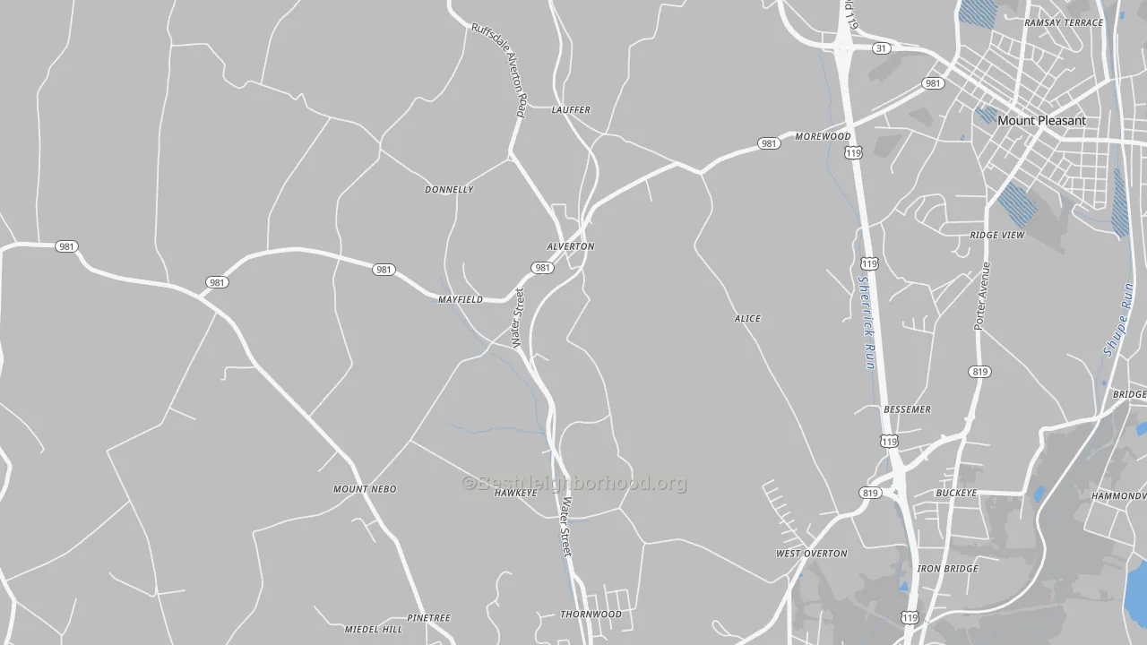 Transit Grade map of Alverton, PA