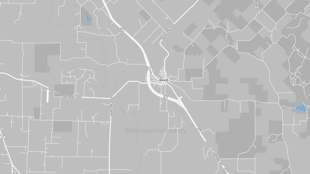 Transit Grade map of Alvord, TX