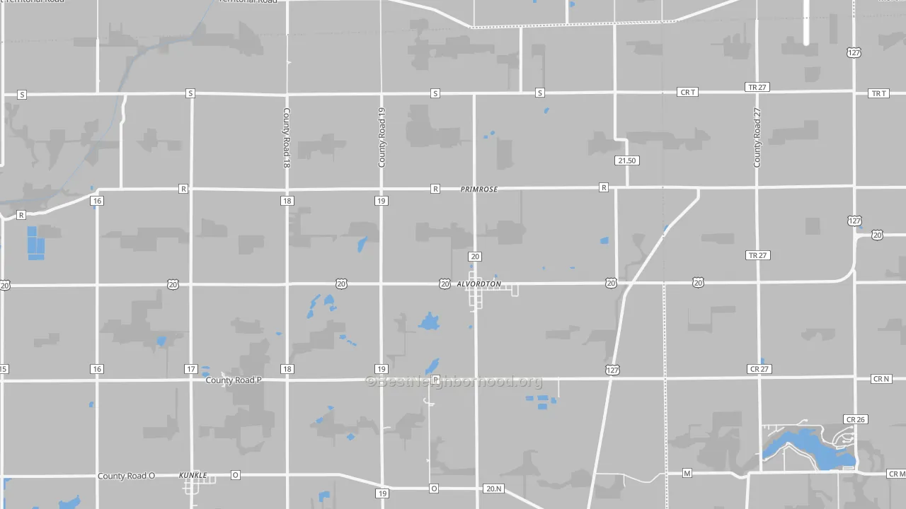 Transit Grade map of Alvordton, OH