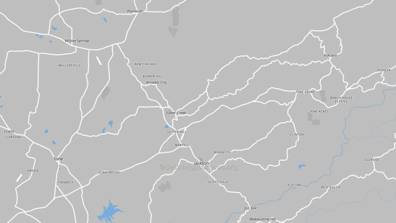 Transit Grade map of Amador County, CA