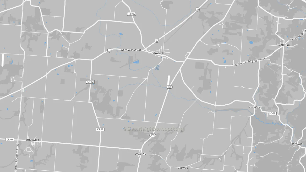 Transit Grade map of Amanda, OH