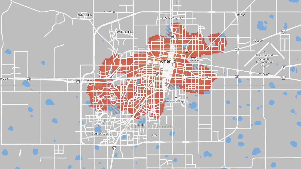 Transit Grade map of Amarillo, TX