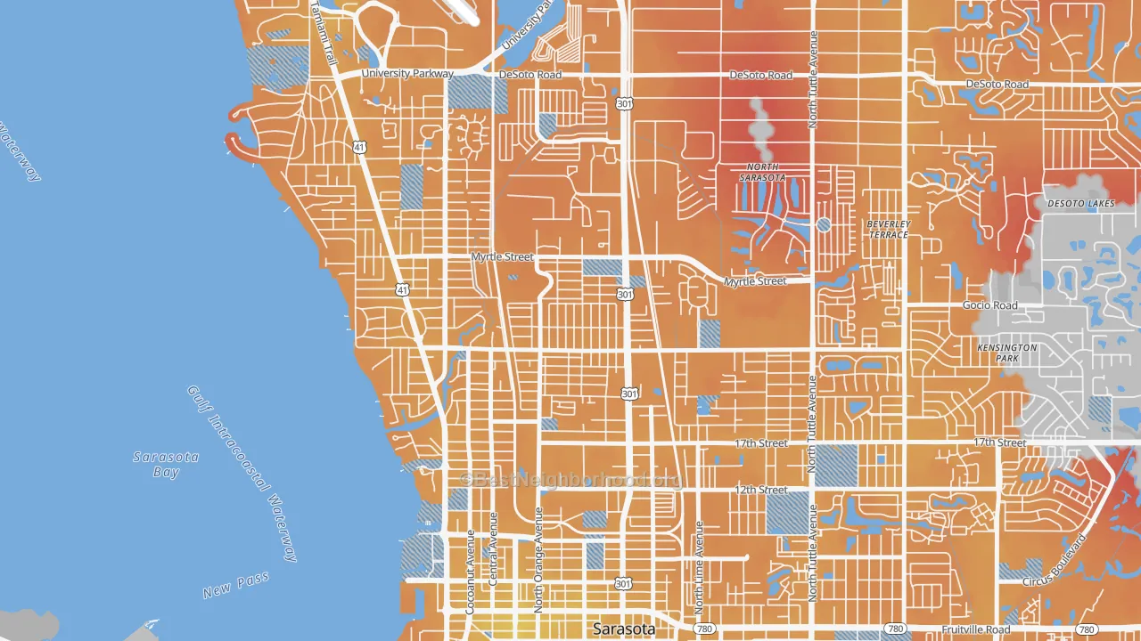 Transit Grade map of Amaryllis Park, Sarasota, FL