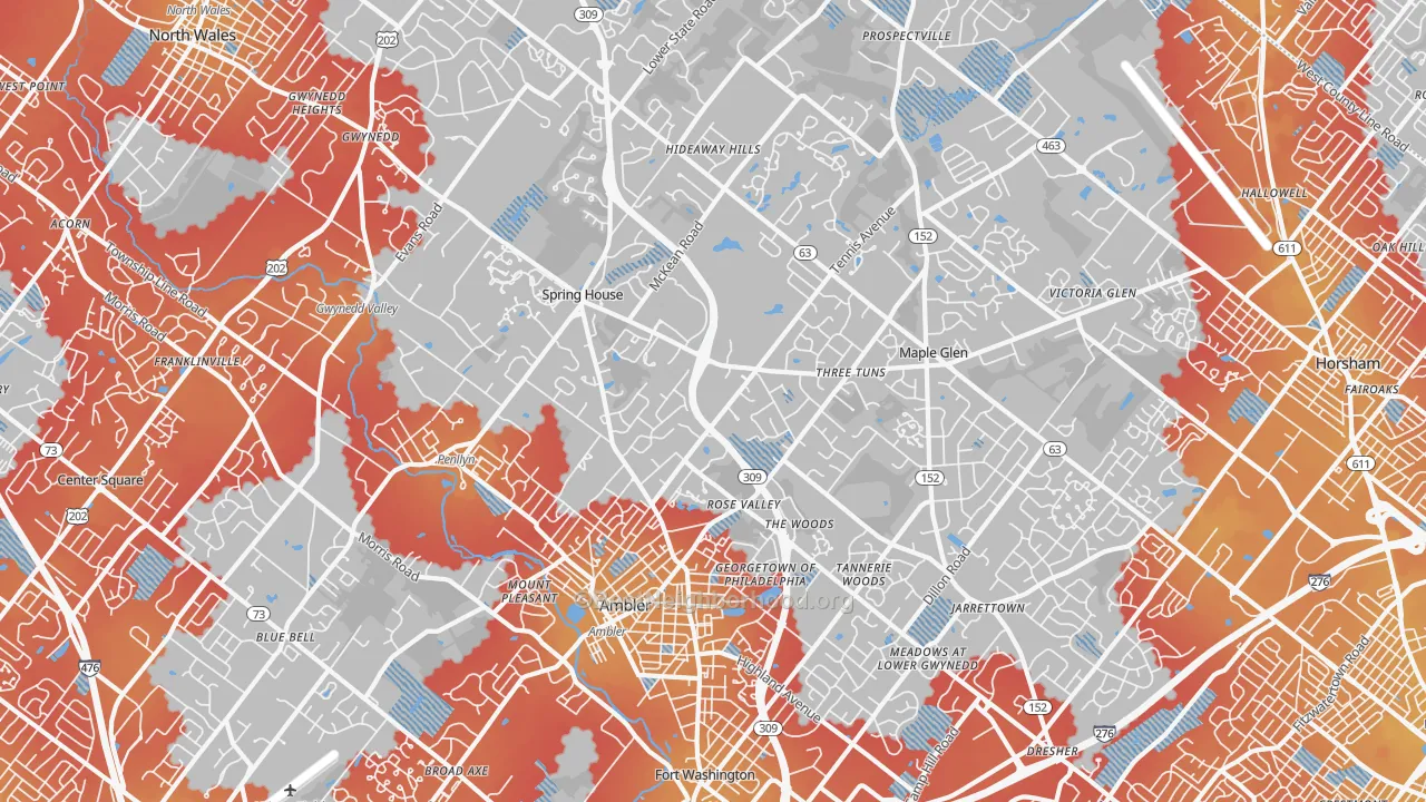 Transit Grade map of Ambler, PA