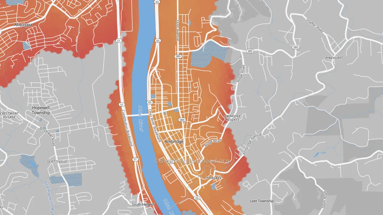 Transit Grade map of Ambridge, PA