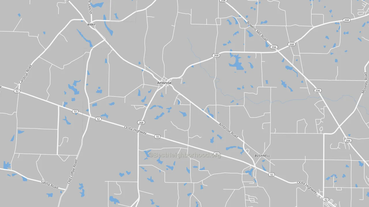 Transit Grade map of Ambrose, GA