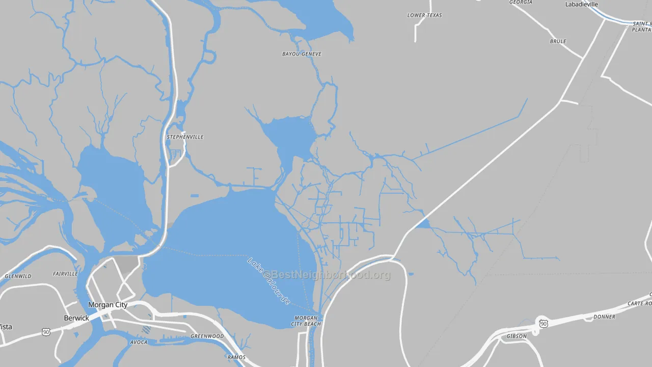 Transit Grade map of Amelia, LA