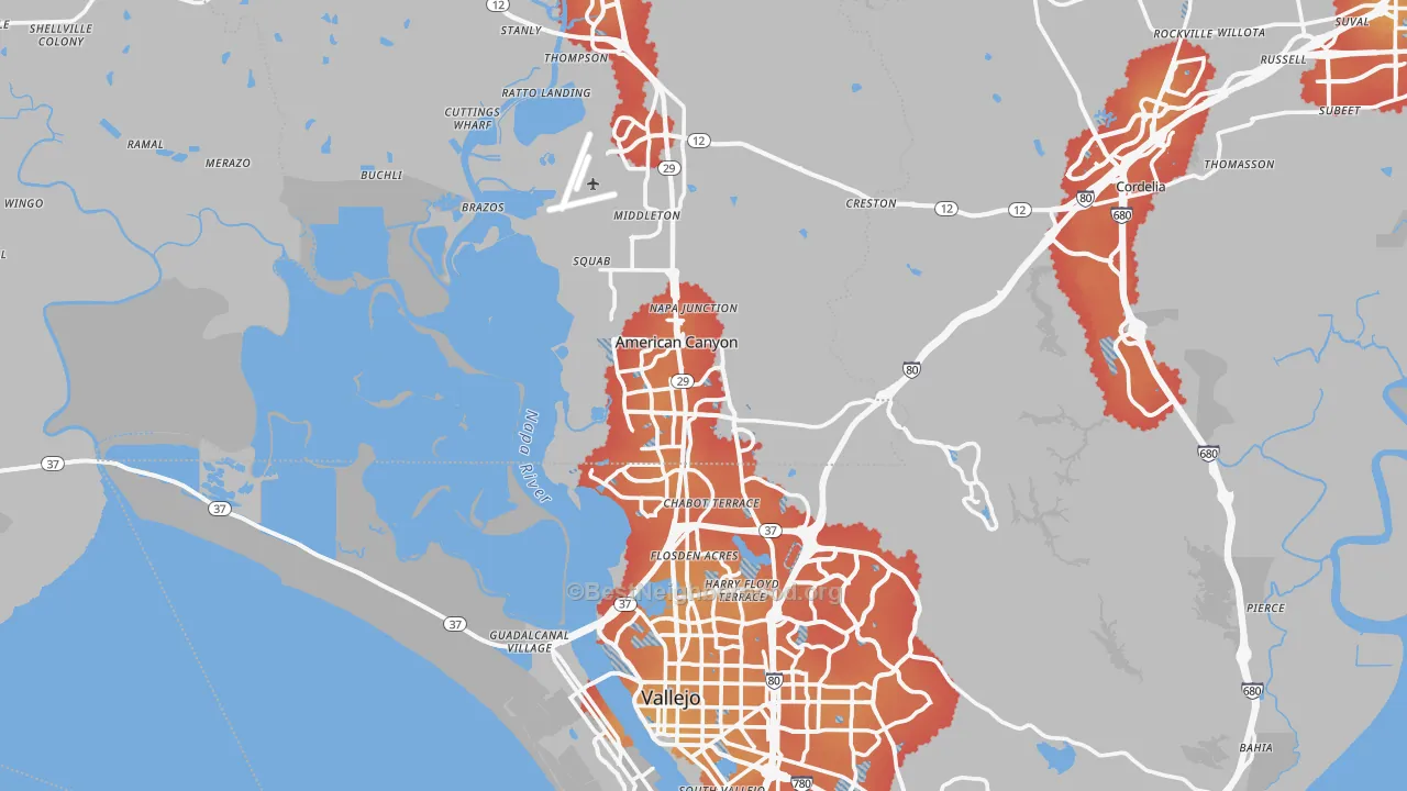Transit Grade map of American Canyon, CA