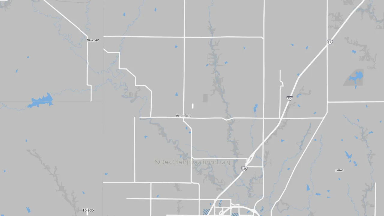 Transit Grade map of Americus, KS