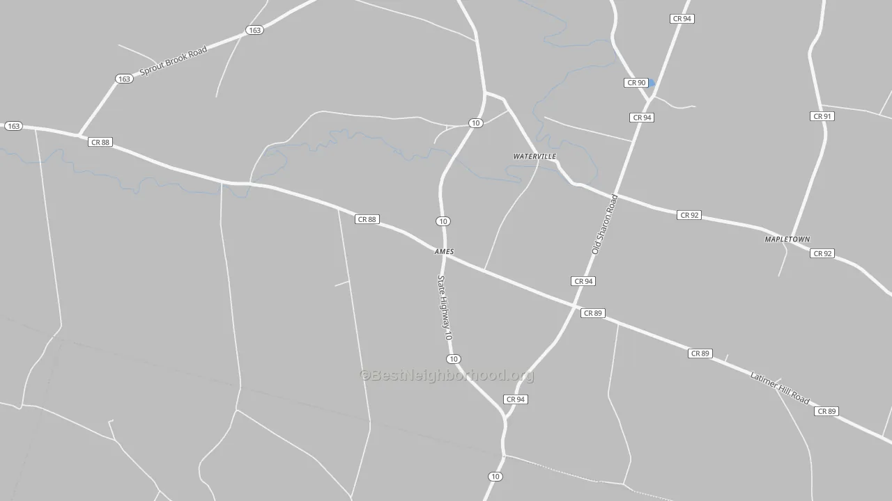 Transit Grade map of Ames, NY