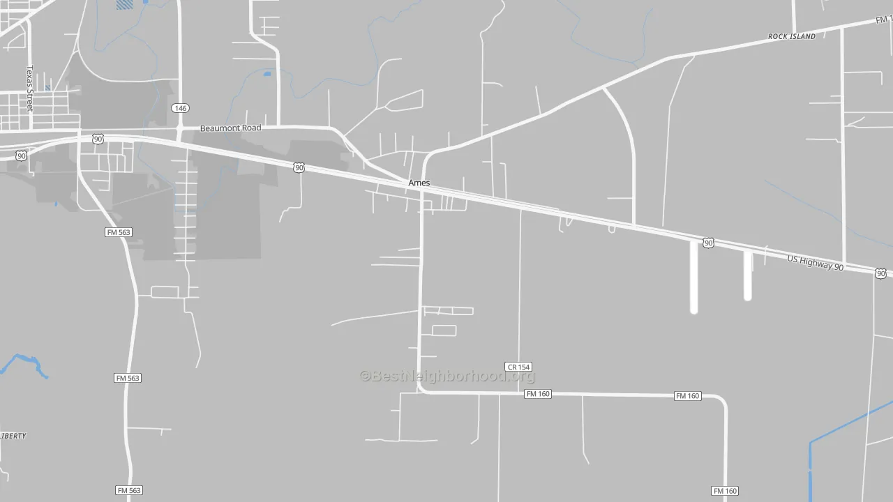 Transit Grade map of Ames, TX
