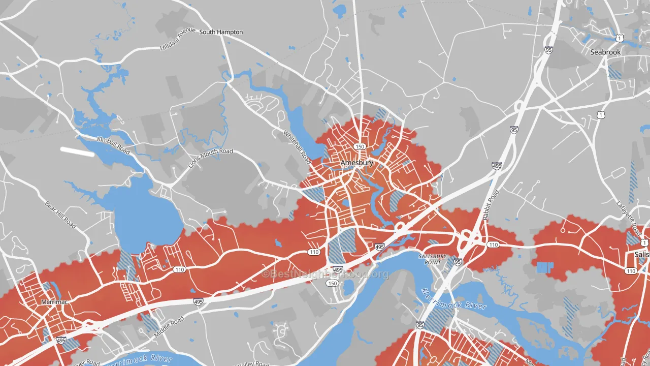 Transit Grade map of Amesbury Town, MA
