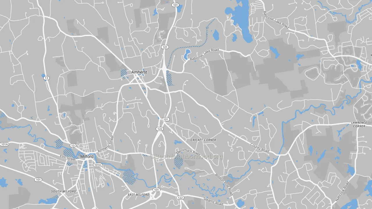 Transit Grade map of Amherst, NH