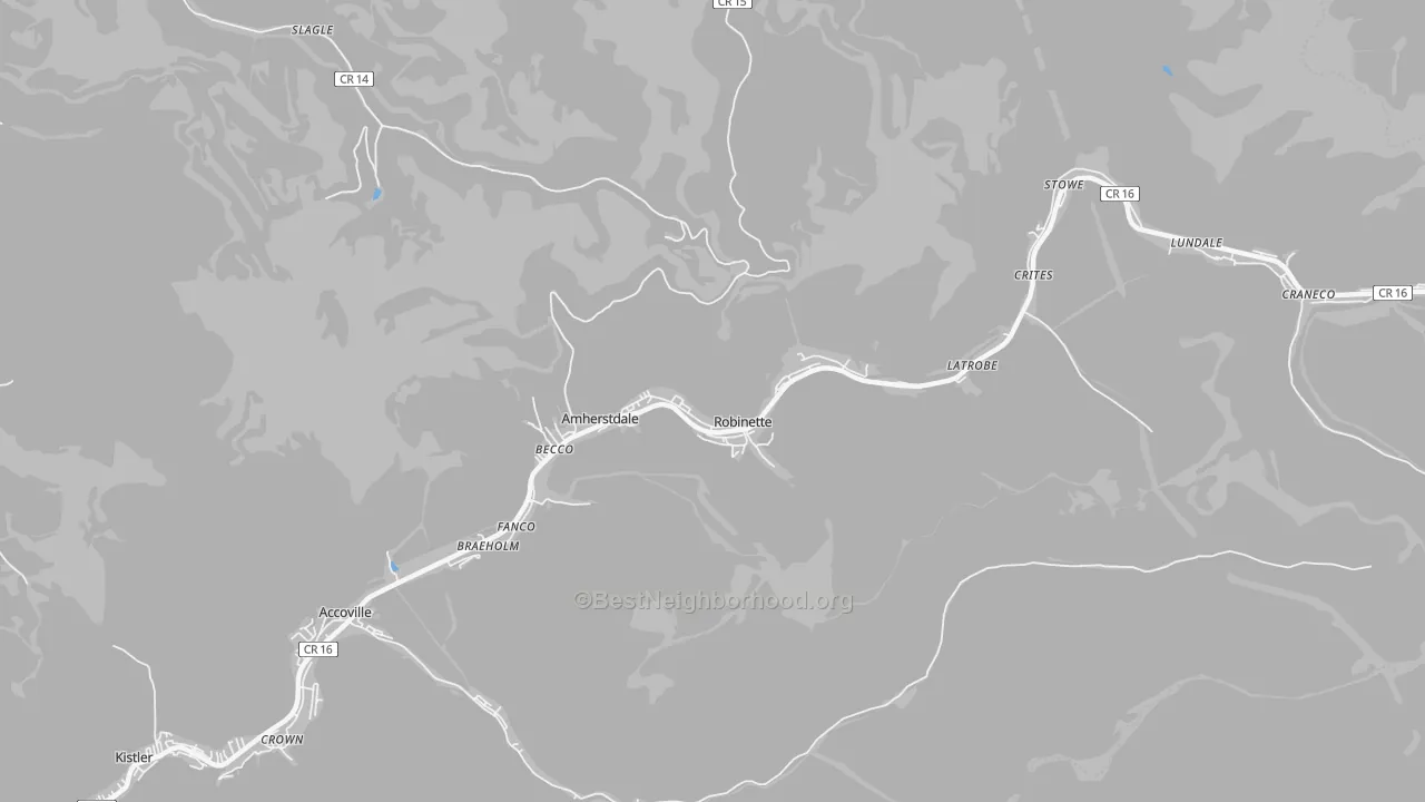 Transit Grade map of Amherstdale, WV