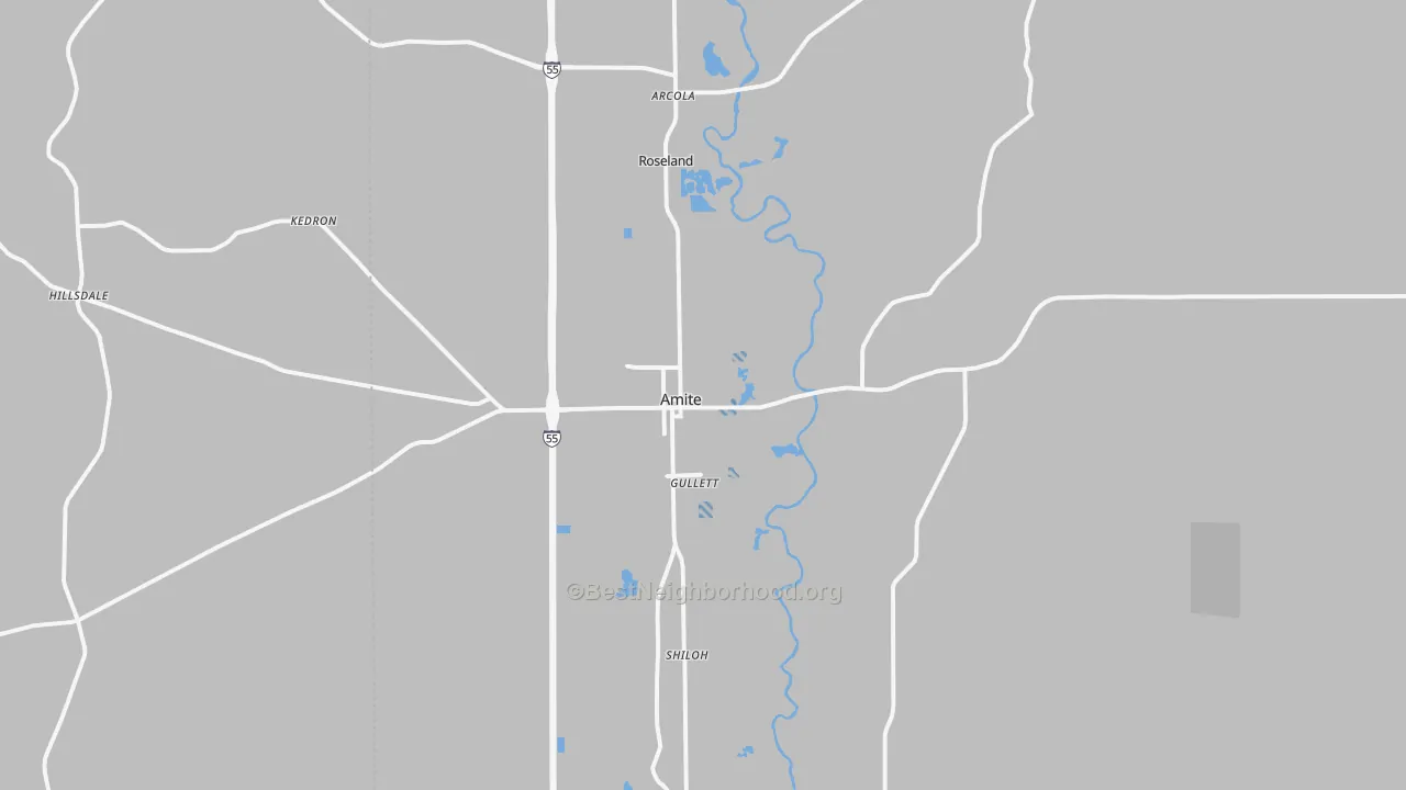 Transit Grade map of Amite City, LA