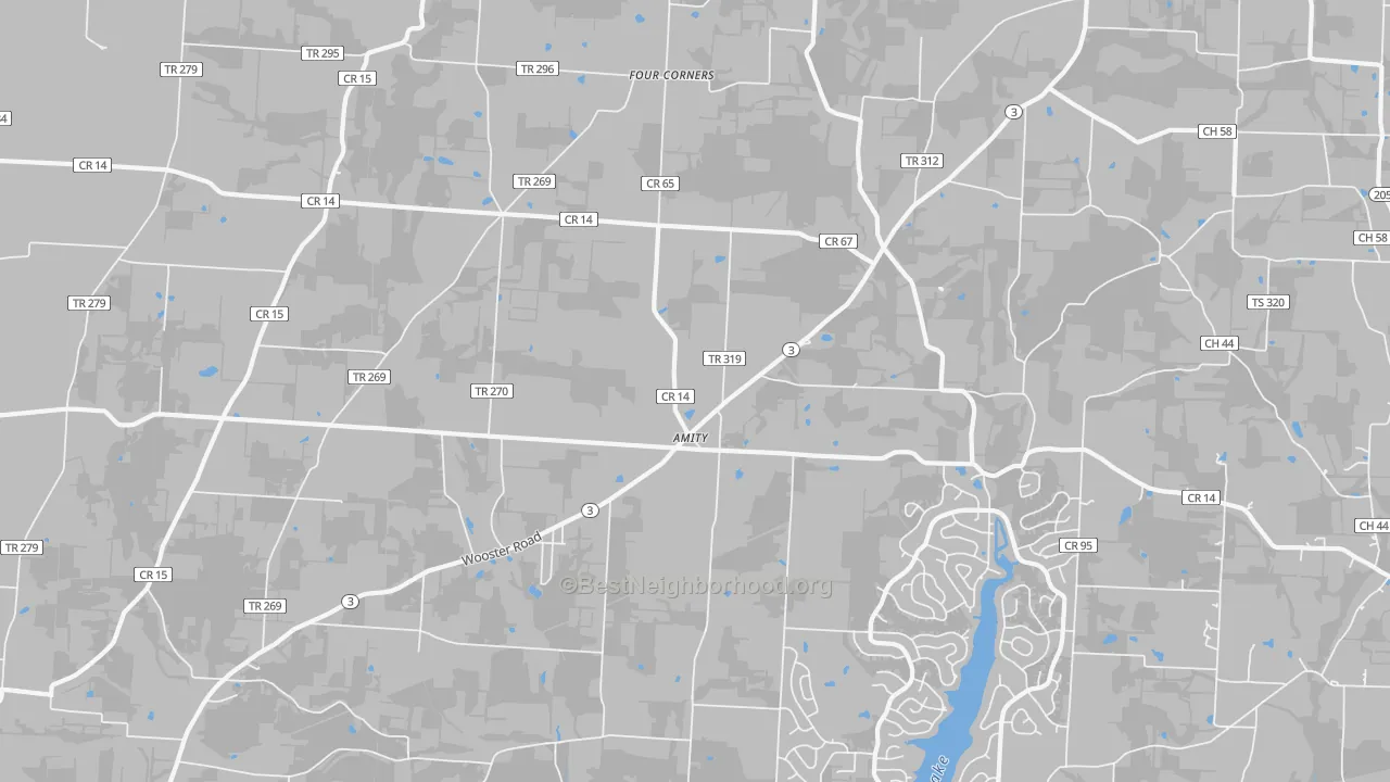 Transit Grade map of Amity, OH