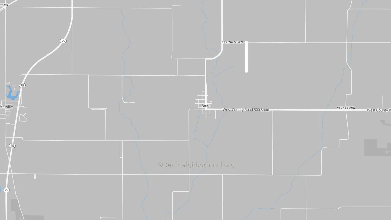 Transit Grade map of Amo, IN