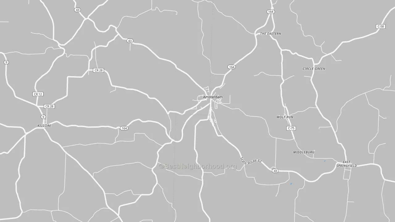 Transit Grade map of Amsterdam, OH