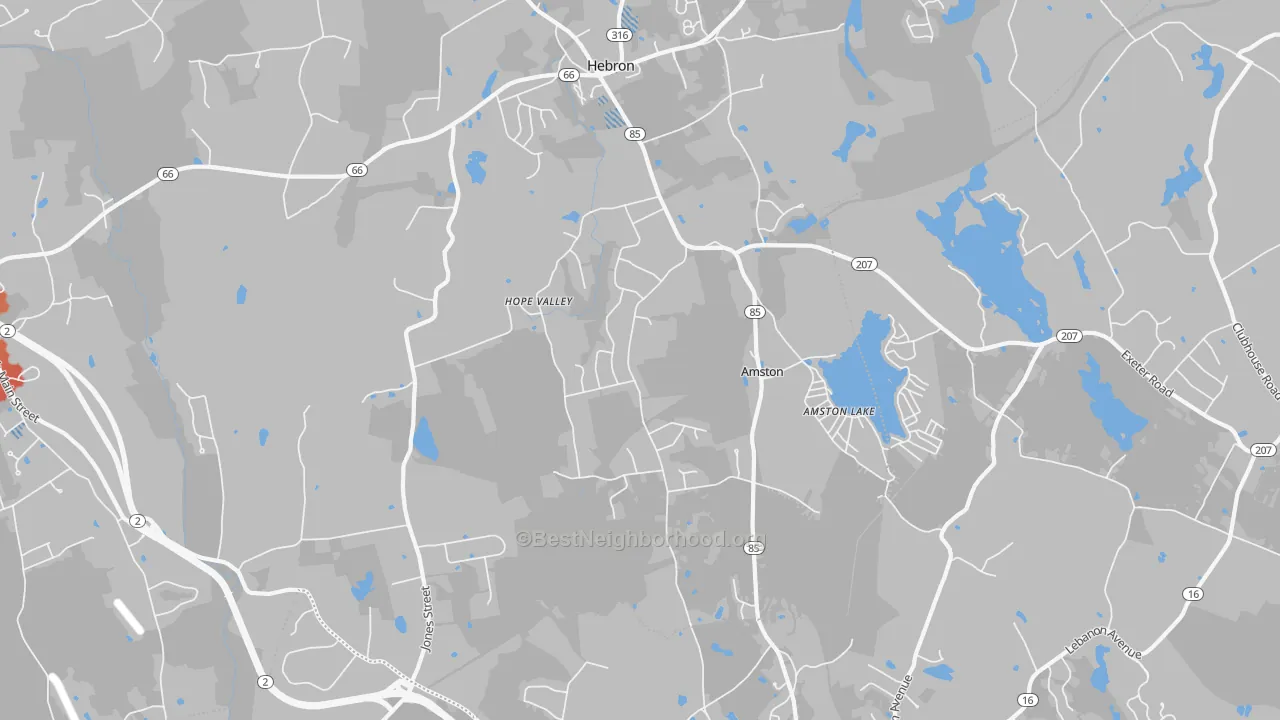 Transit Grade map of Amston, CT