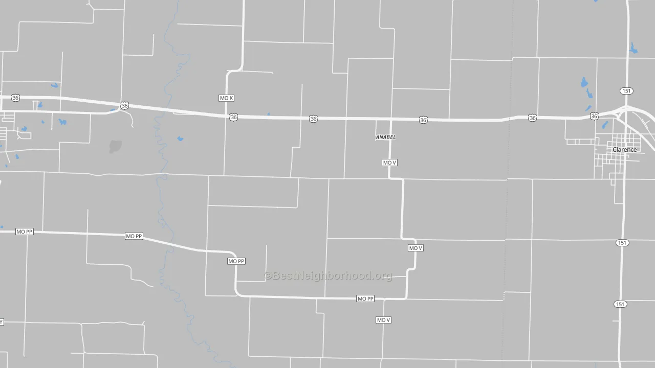Transit Grade map of Anabel, MO