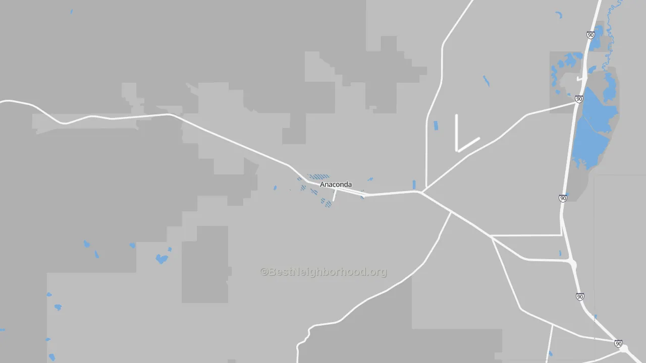 Transit Grade map of Anaconda, MT