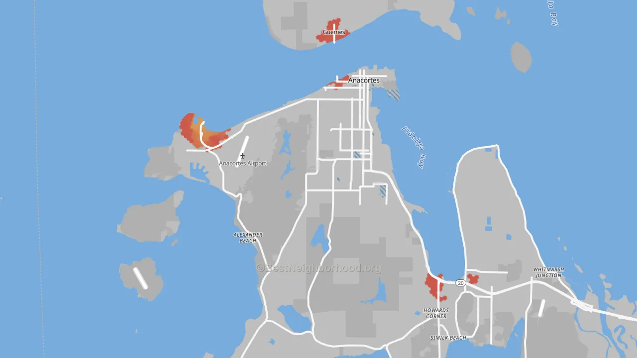 Transit Grade map of Anacortes, WA