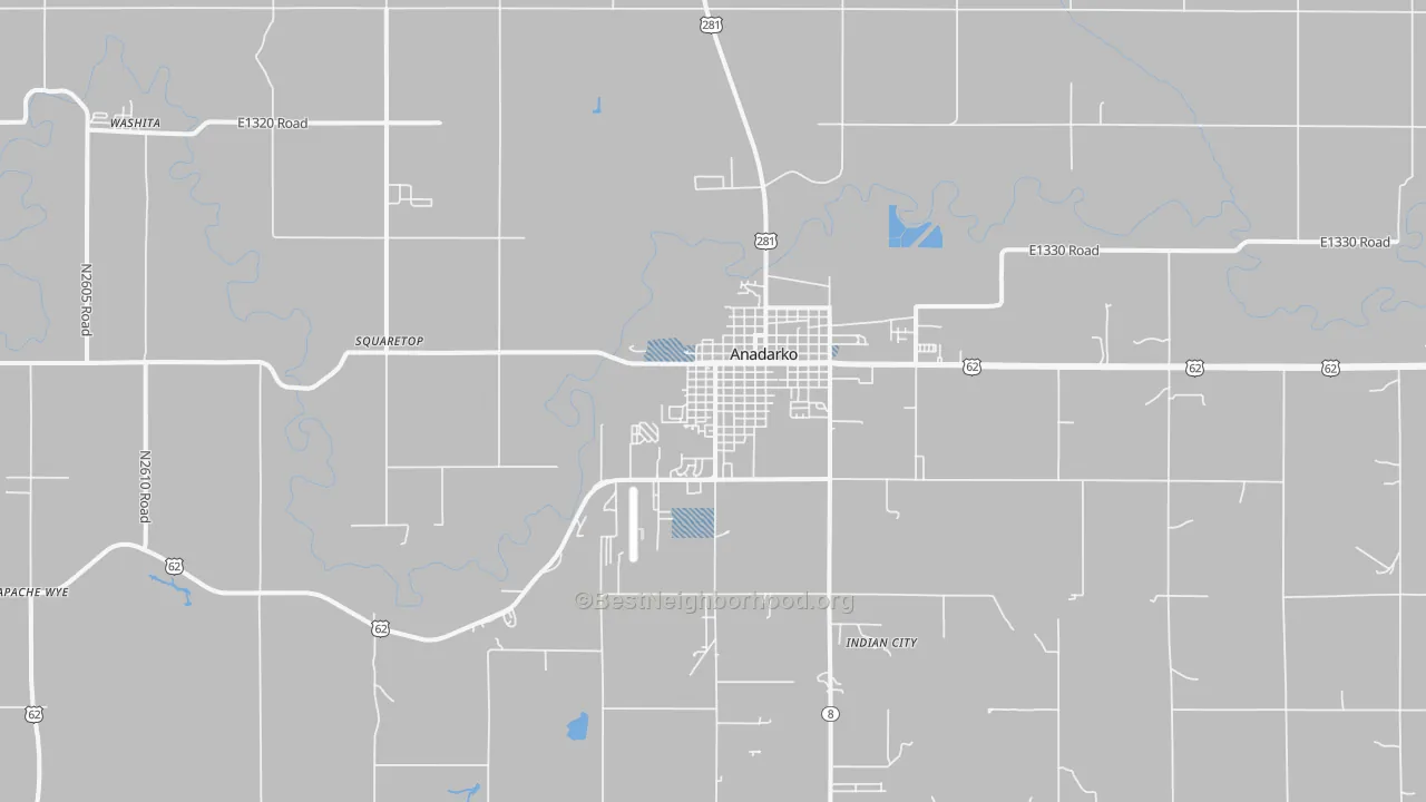 Transit Grade map of Anadarko, OK