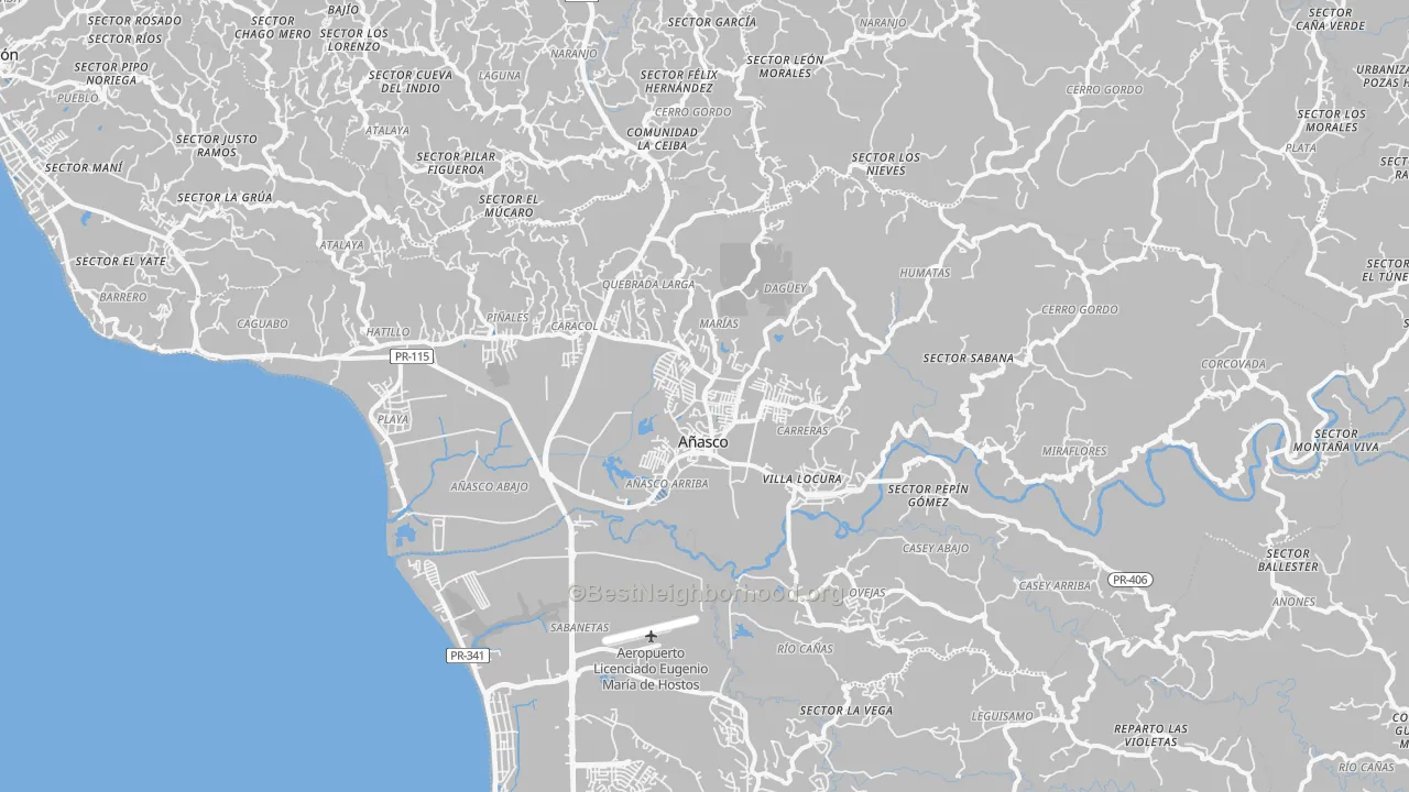 Transit Grade map of Anasco Municipio, PR