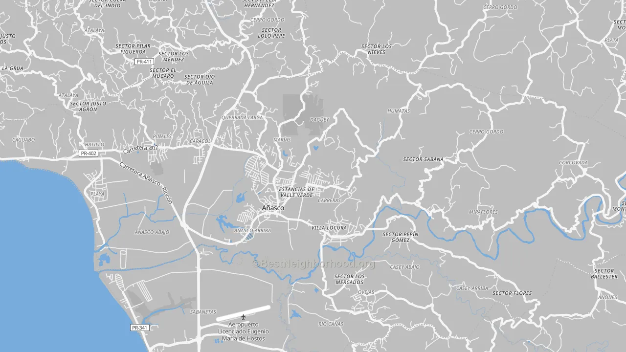 Transit Grade map of Anasco, PR