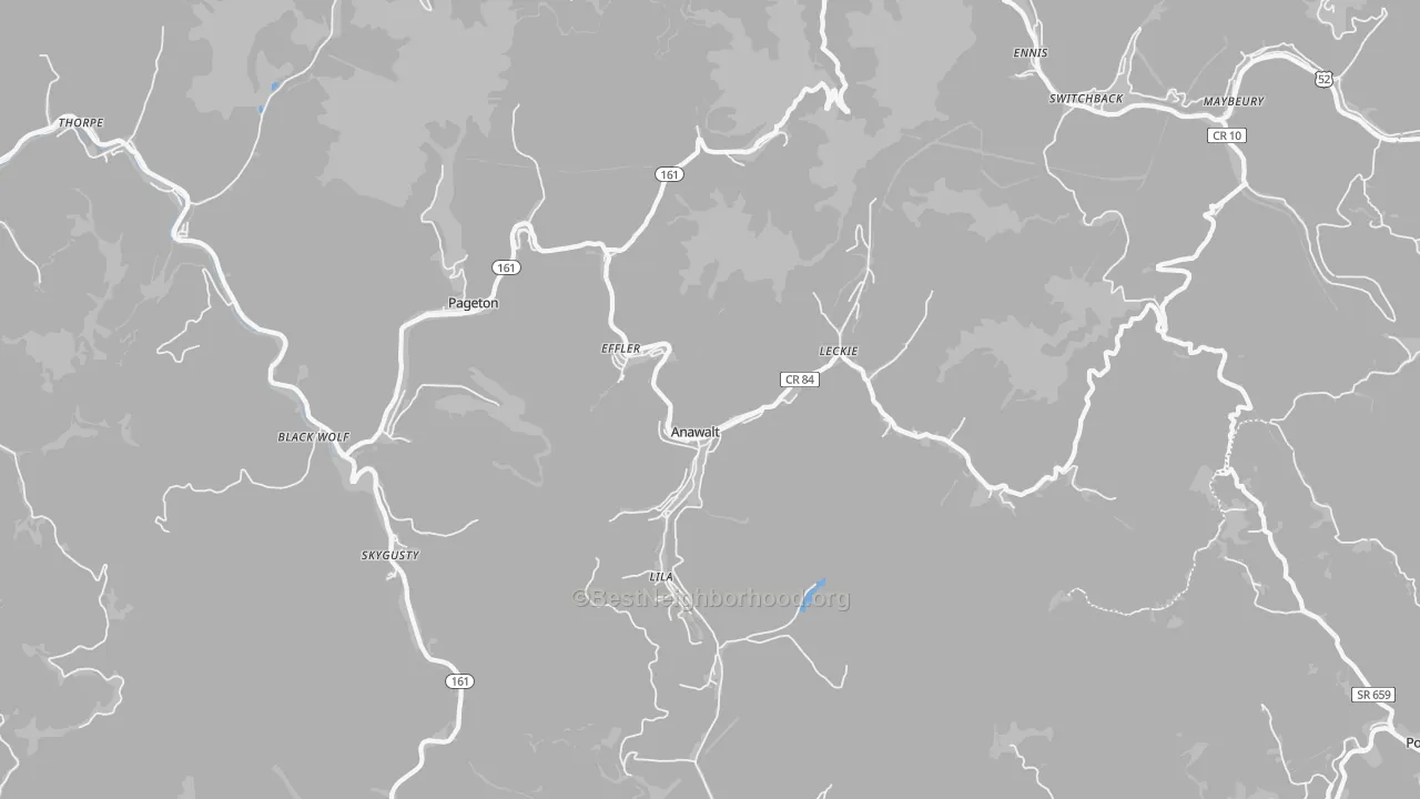 Transit Grade map of Anawalt, WV