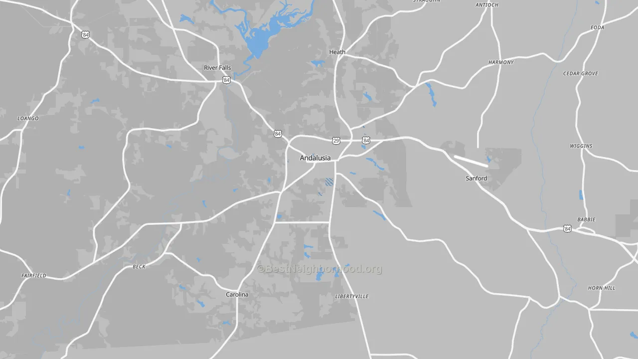 Transit Grade map of Andalusia, AL
