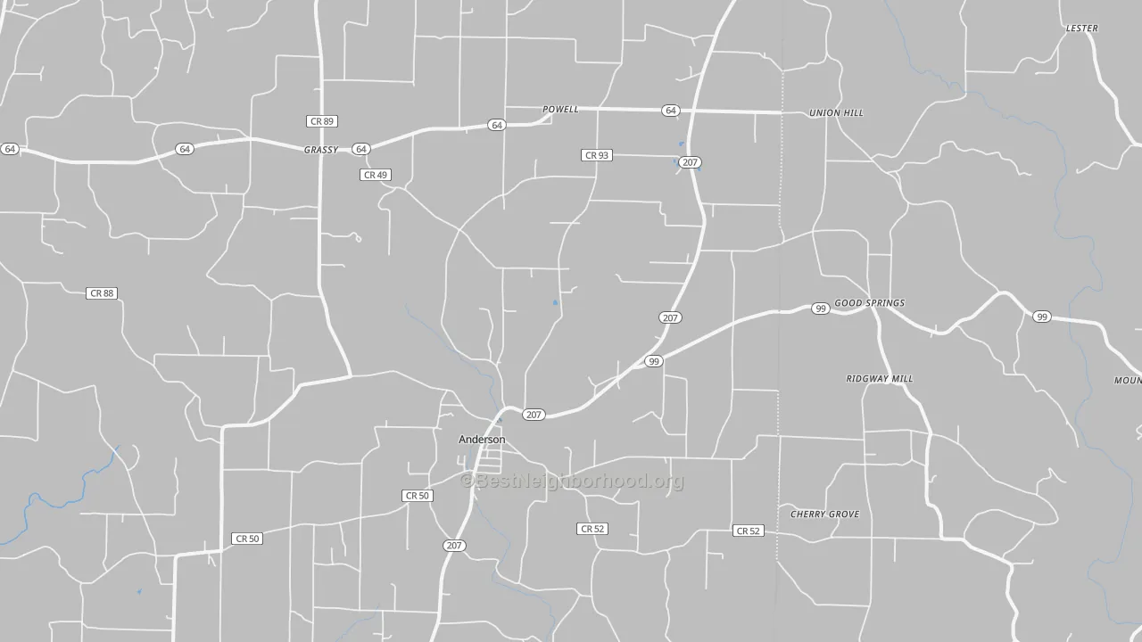 Transit Grade map of Anderson, AL