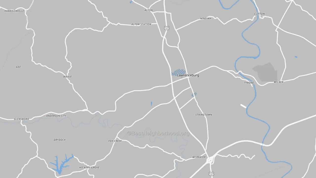 Transit Grade map of Anderson County, KY