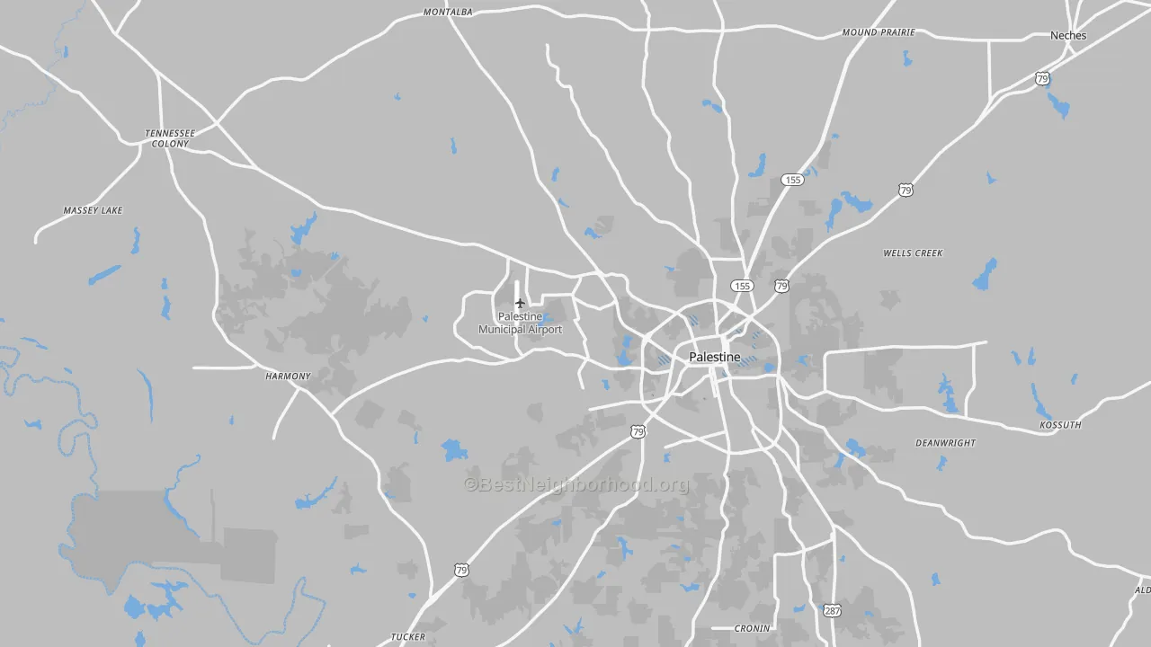 Transit Grade map of Anderson County, TX