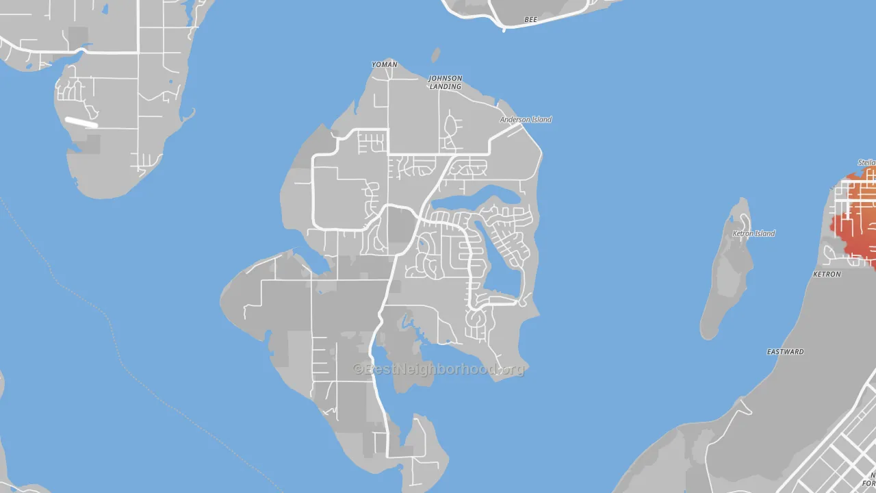 Transit Grade map of Anderson Island, WA