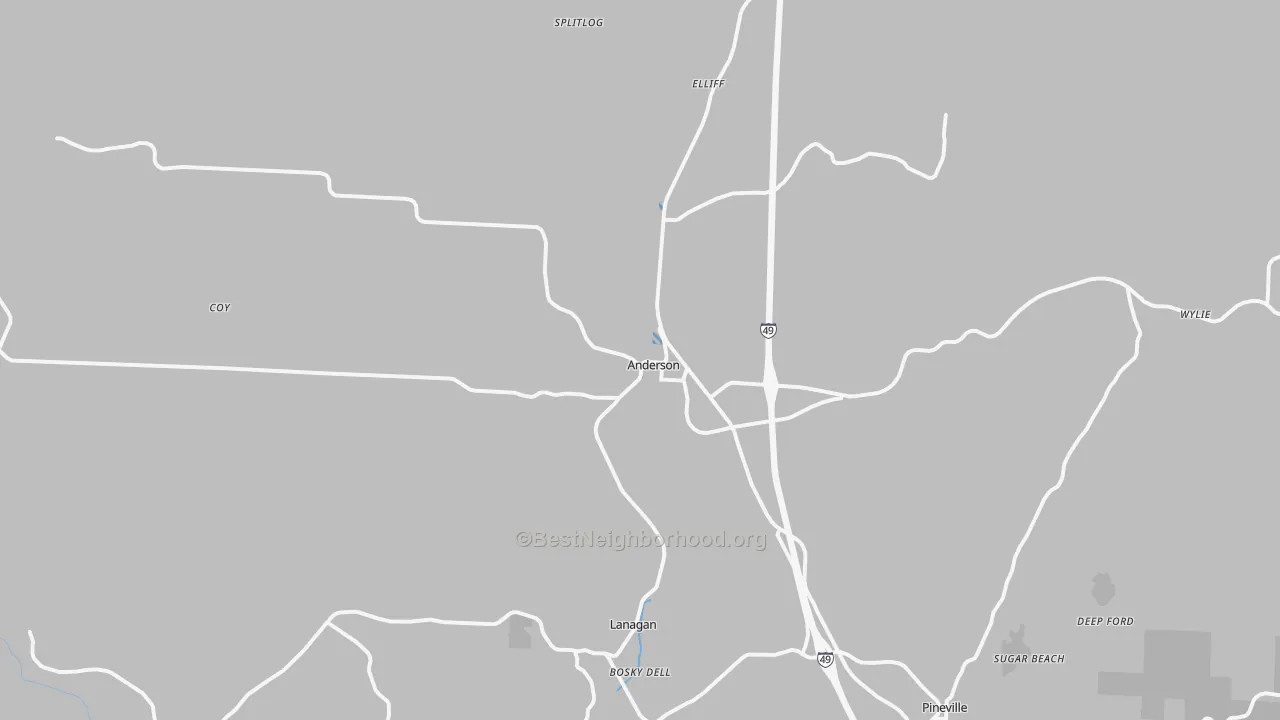 Transit Grade map of Anderson, MO
