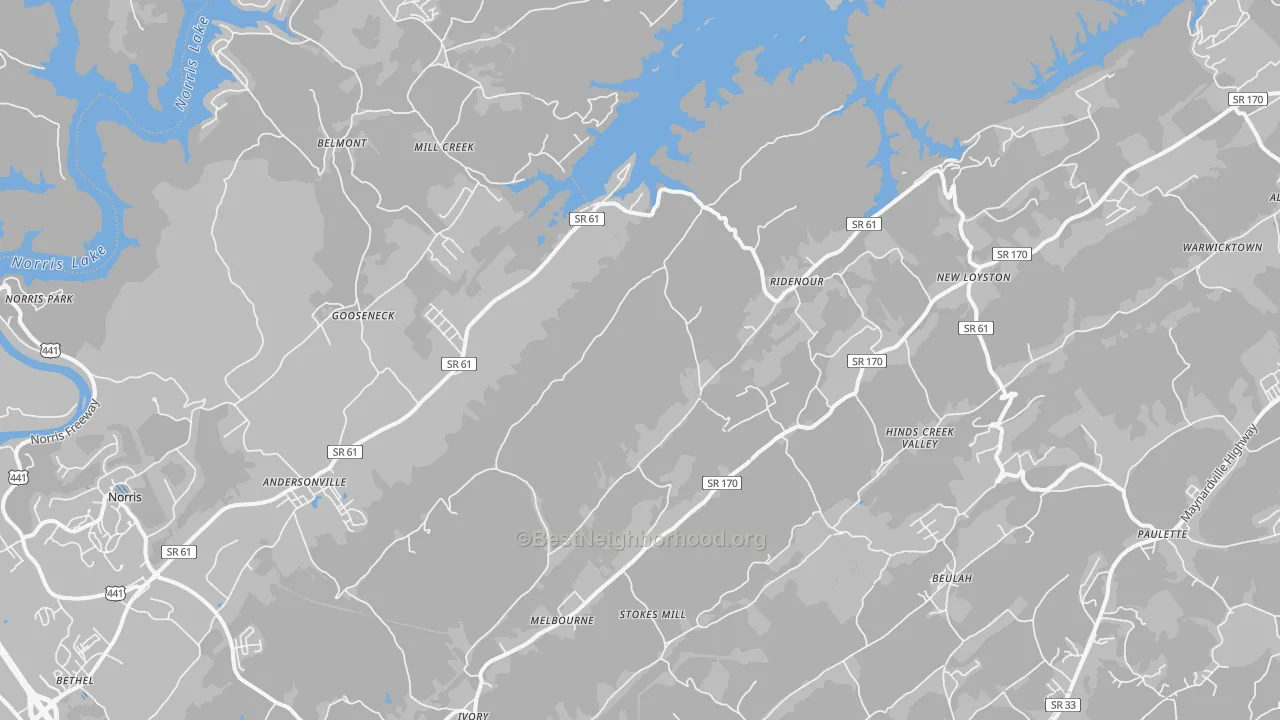 Transit Grade map of Andersonville, TN