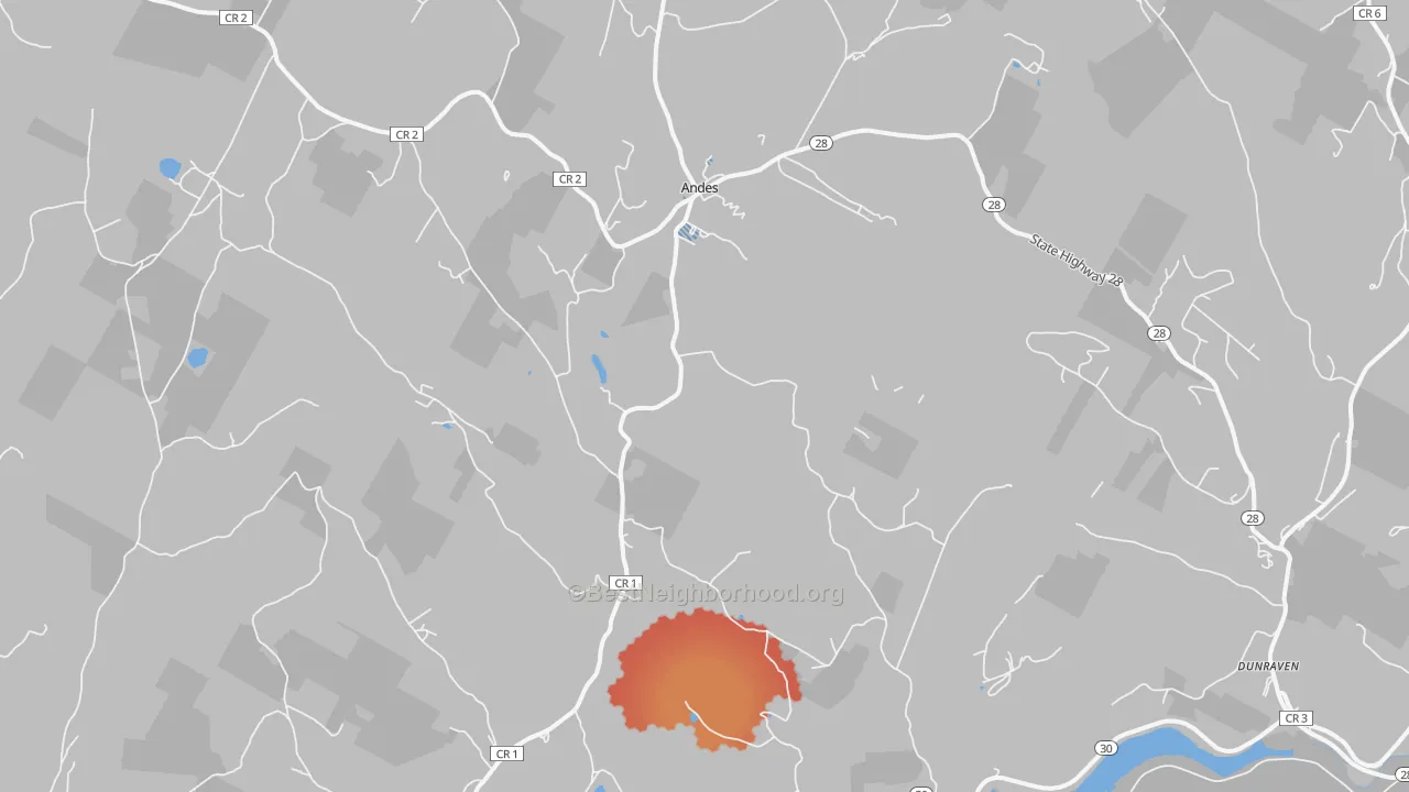 Transit Grade map of Andes, NY
