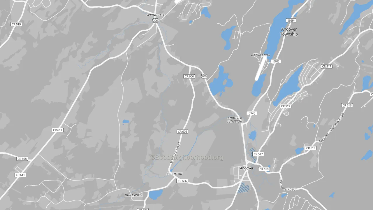 Transit Grade map of Andover Junction, NJ